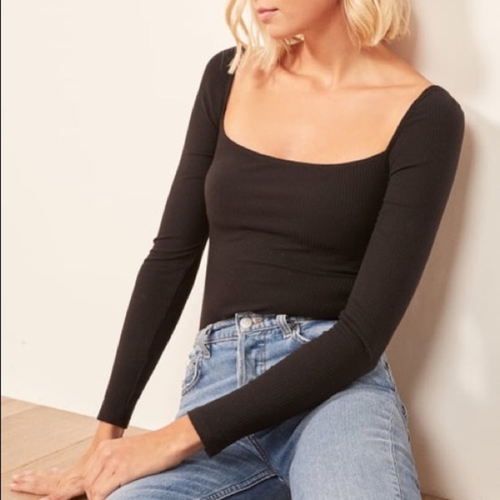 NWT Reformation Gaia black bodysuit in size XL
